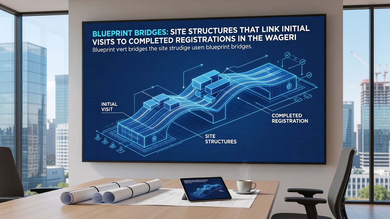 Flow diagram depicting blueprint bridge modules connecting user entry to verified account status in wagering environments