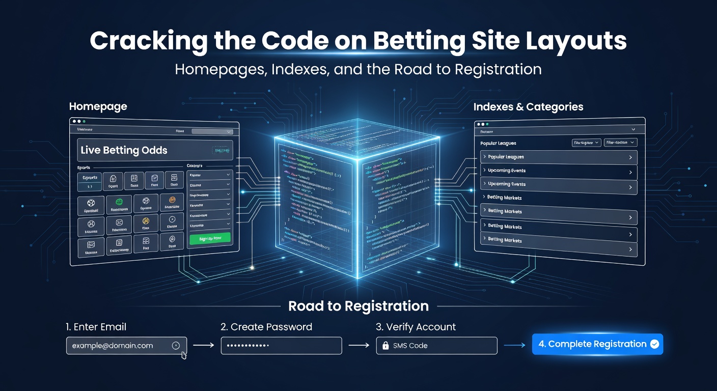 Close-up of a betting site's navigation menu expanded to show sports categories, promotions, and quick links to registration