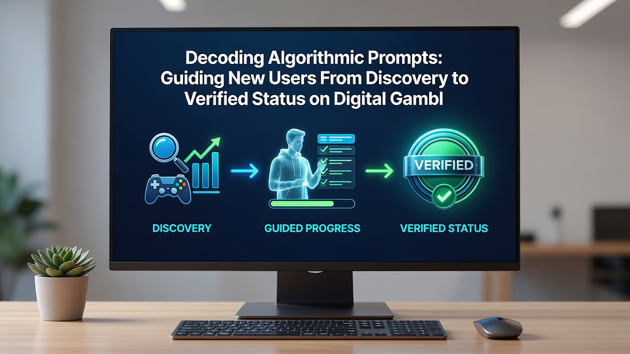 Flowchart illustrating verification algorithms on gambling sites that sequence identity checks and prompt users toward full account activation