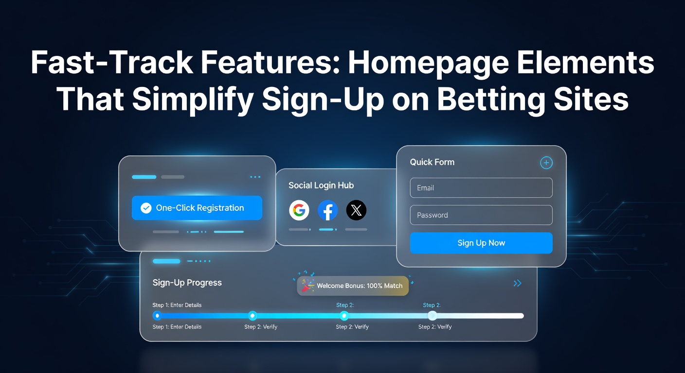 Screenshot of a modern betting site homepage showcasing a large, colorful sign-up button front and center amid live odds and promotions