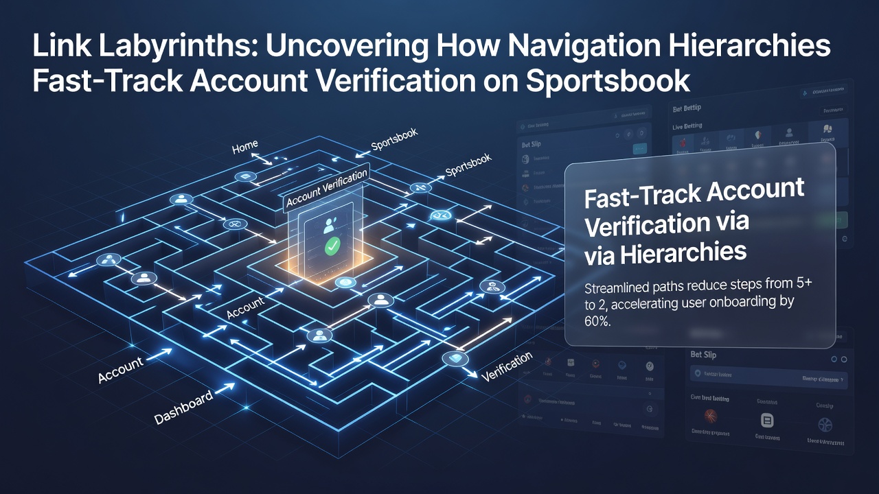 Screenshot of a sportsbook internal page with highlighted link paths directing toward account verification and document upload sections