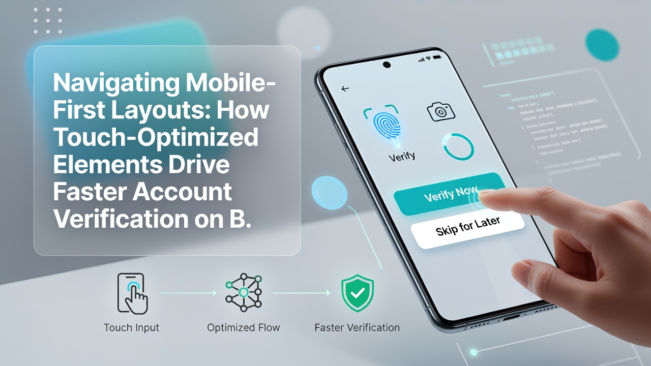 Close-up of touch-optimized verification interface with biometric prompt and large action buttons