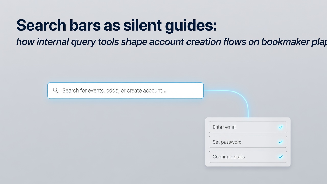 User interacting with internal search results leading to account verification options on a betting site