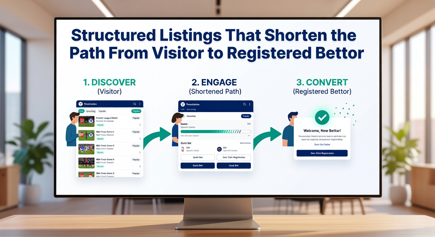Detailed view of a structured listing index on a betting site with links to sports categories, promotions, and direct signup buttons