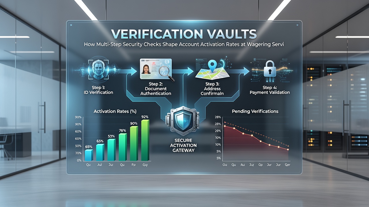 Graph comparing account activation completion rates across different verification step counts at wagering platforms